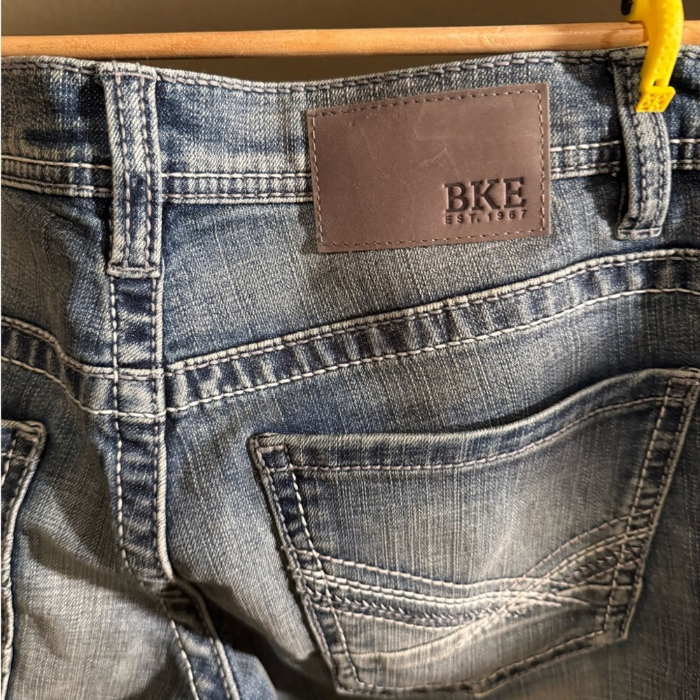BKE Tyler Skinny Jeans Mens 32x28.5 Medium Wash Distressed Fade Denim NWOT - Picture 4 of 6